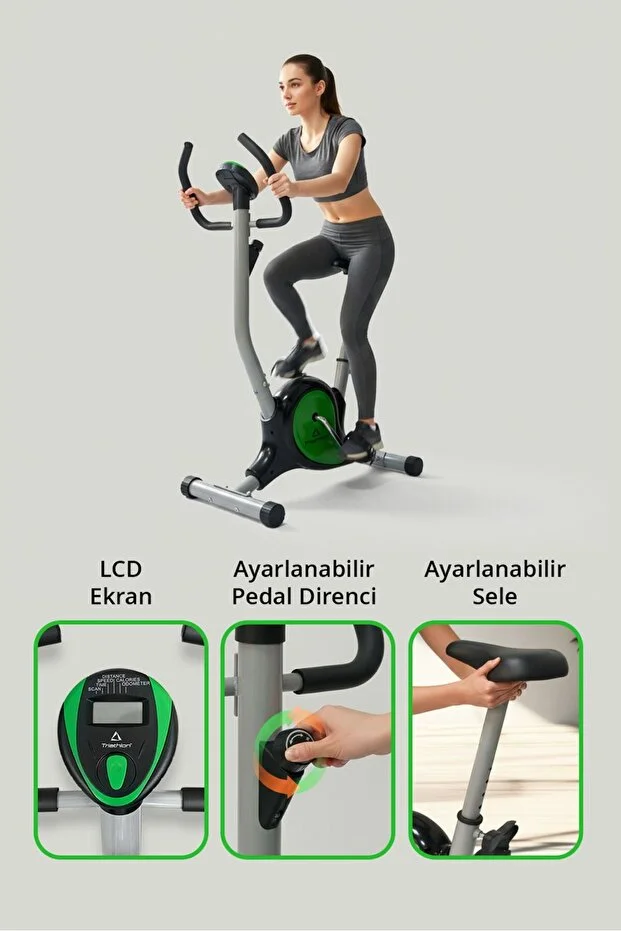 Triathlon T-222 Ev Tipi Kondisyon Bisikleti | LCD Ekran | Ayarlanabilir Sele | Direnç Ayarı | Kardiyo Fitness
